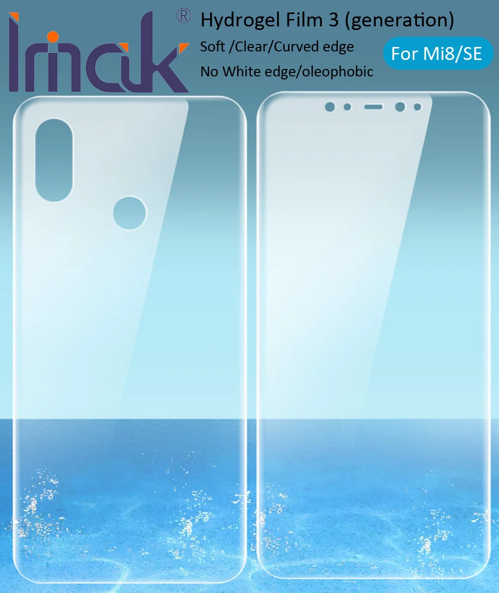 Imak Гидрогелевая пленка 3 III для Xiaomi Mi8 Mi 8 Se Lite Pro Explorer задняя Передняя Защитная