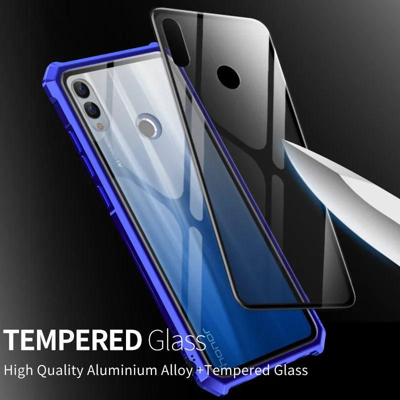 Для huawei P Smart 2019 чехол Роскошный прозрачный закаленное стекло задняя крышка