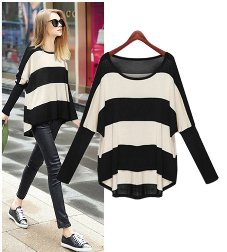 Осенний новый свитер свободного покроя для женщин рукав летучая мышь модный с