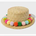 Новинка 2016 семь радужных цветных плюшевых шапок Модные женские солнцезащитные шляпы для отдыха в гавайском стиле Очаровательная свежая соломенная шляпа