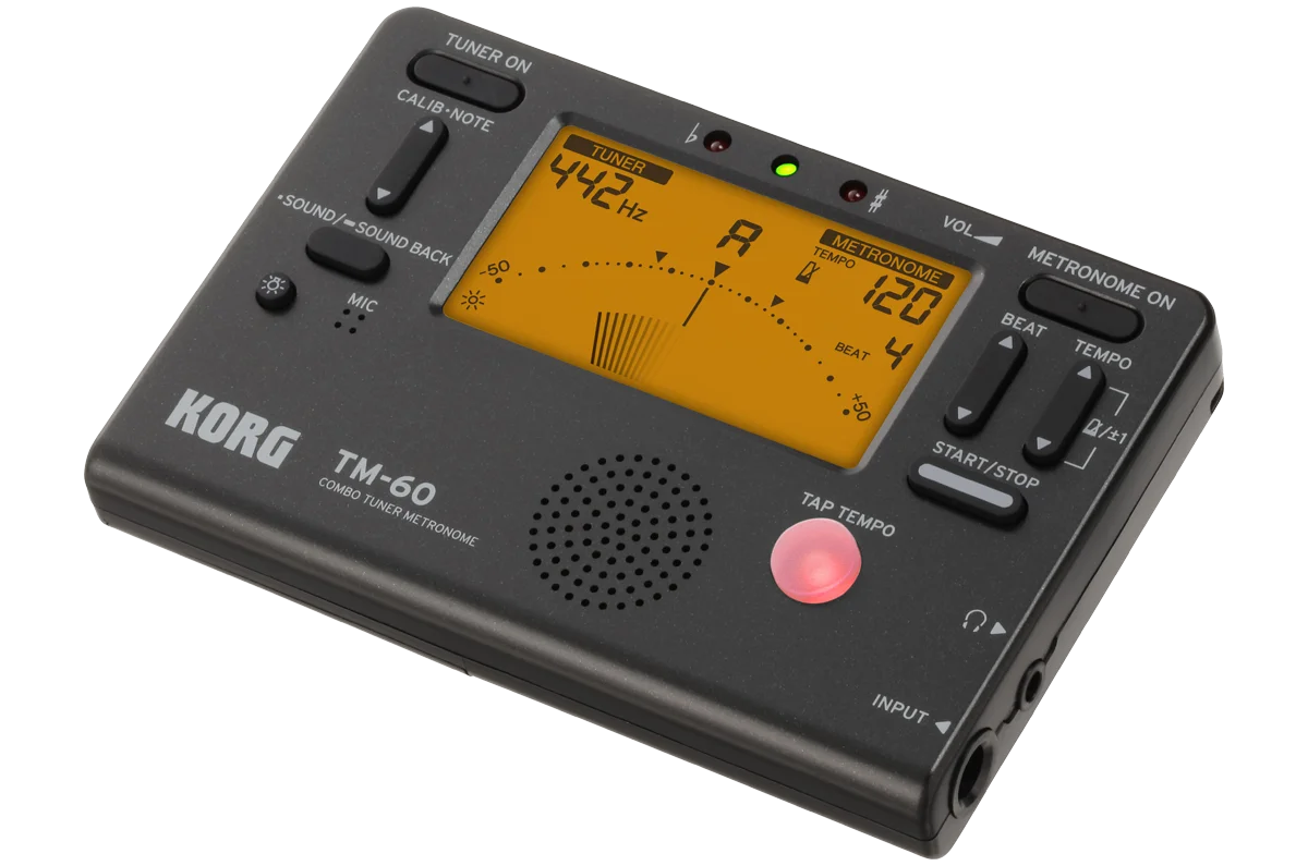 TM60 Black Korg TM-50 TM-60-тюнер/Метроном Черный и белый используется для духовых, гитарных, гавайских и фортепианных клавишных инструментов - Цвет: TM60 Black