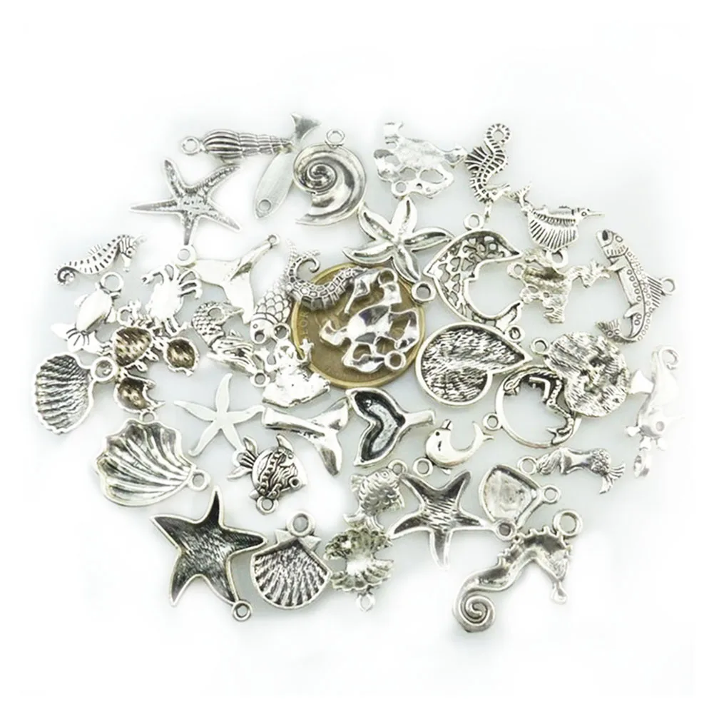 40 шт./упак. Подвеска Шарм серии океана сплава Мини DIY ювелирных изделий браслеты