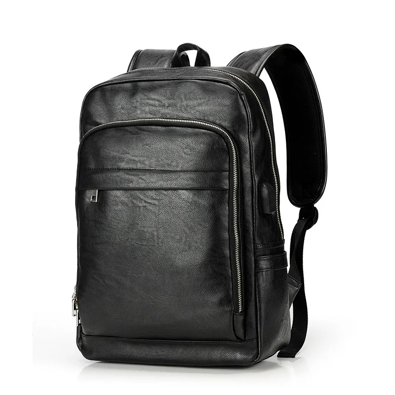 New PU Leather Backpack Luxury Messenger Laptop Large Capacity Softback Brand Business Men Bag Office Casual | Багаж и сумки