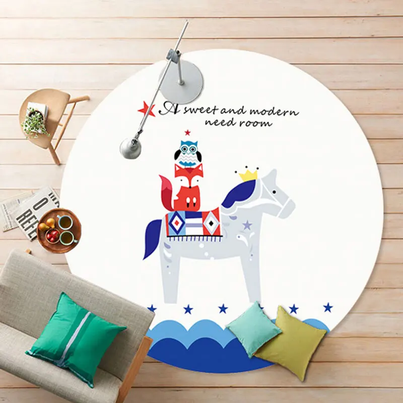 2017 милый мультяшный круглый ковер нескользящий мульти 5 видов цветов гостиная