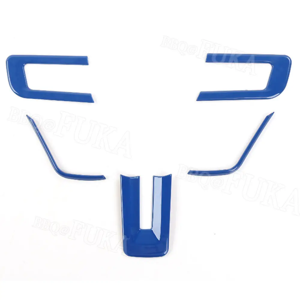 

5 шт. ABS покрытие для салона автомобиля на руль панель отделка автомобильные аксессуары внутренняя декоративная наклейка для Ford Mustang 2015 2016 си...