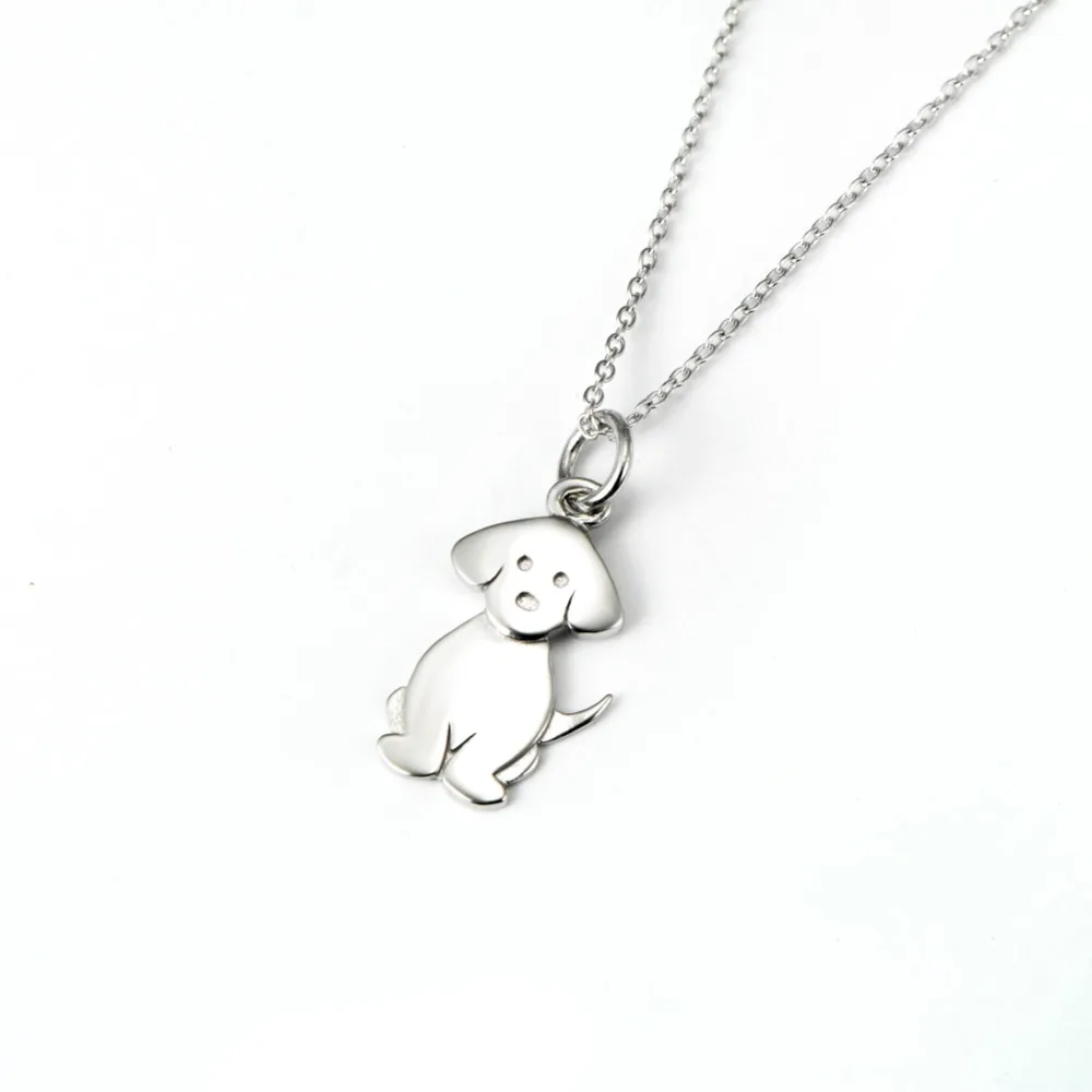 Подвеска для щенка из серебра 925 пробы модное женское ожерелье в виде милых