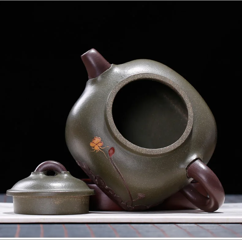 Yixing фиолетовый песок Teaware руды черный зеленый грязи гекси гуогонг Ван Zhenxue мастер ручной работы чайник одна