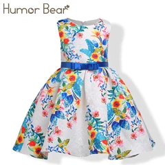 Humor Bear/ г.; летнее платье для новорожденных; платья в горошек с оборками на рукавах для девочек; vestidos; Одежда для младенцев; праздничная одежда для детей