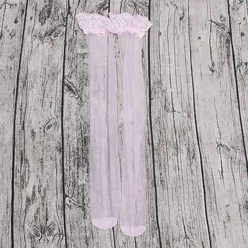 pink Женские кружевные сексуальные чулки, топ выше колена, силиконовая лента, чулки для ночного клуба, чулки, Европейский Американский стиль - Цвет: pink