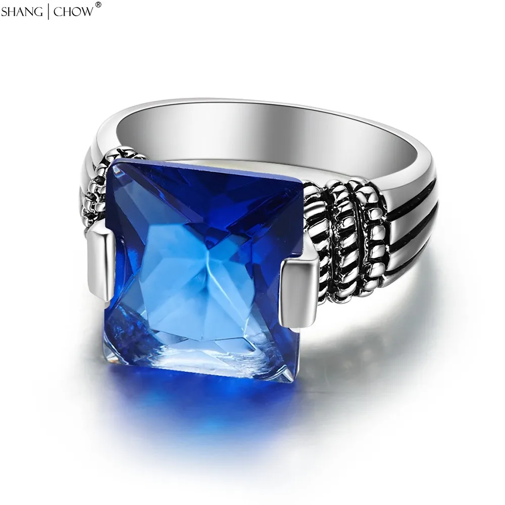 Модные ювелирные изделия синий кварцевый камень Стерлинговое Серебро 925 пробы
