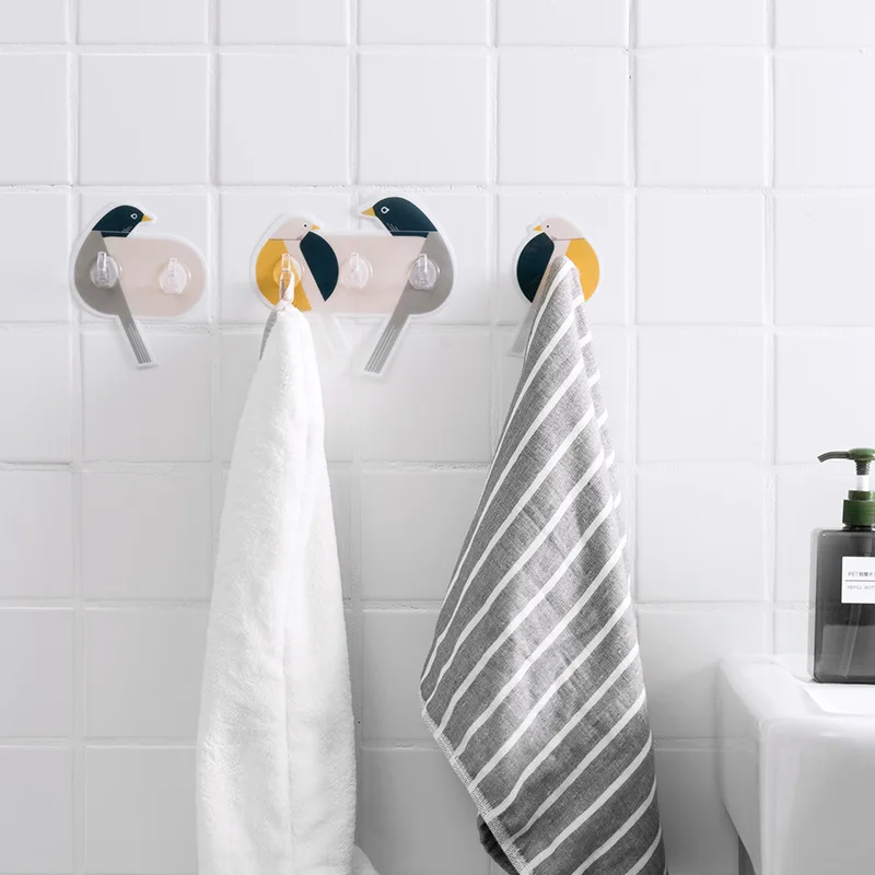 Карикатурные самоклеющиеся крючки мобильные безшовные клеевые вешалки для ванных комнат кухни стены двери для полотенец шляп сумок принадлежностей хранения держателя.