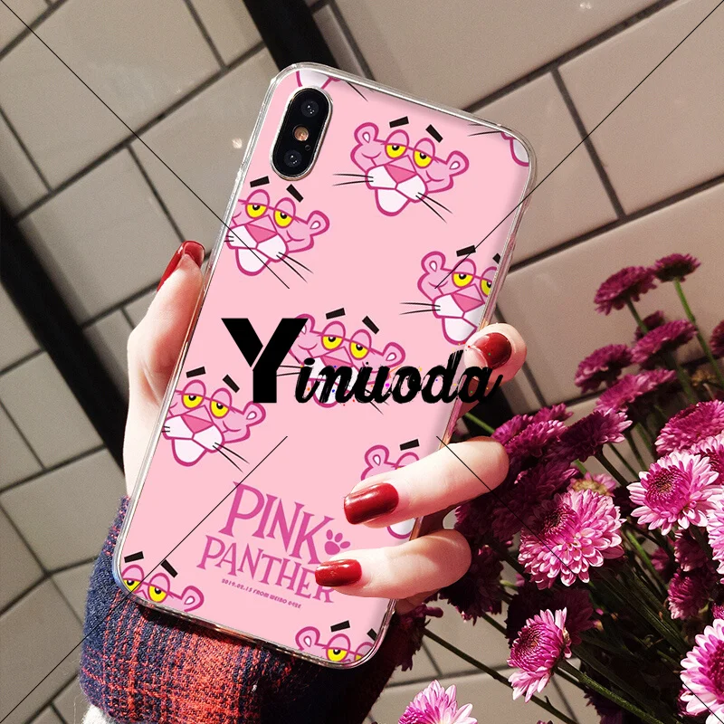 Yinuoda Розовая пантера прозрачный мягкий чехол для телефона Apple iPhone 8 7 6 6S Plus X XS MAX 5 5S