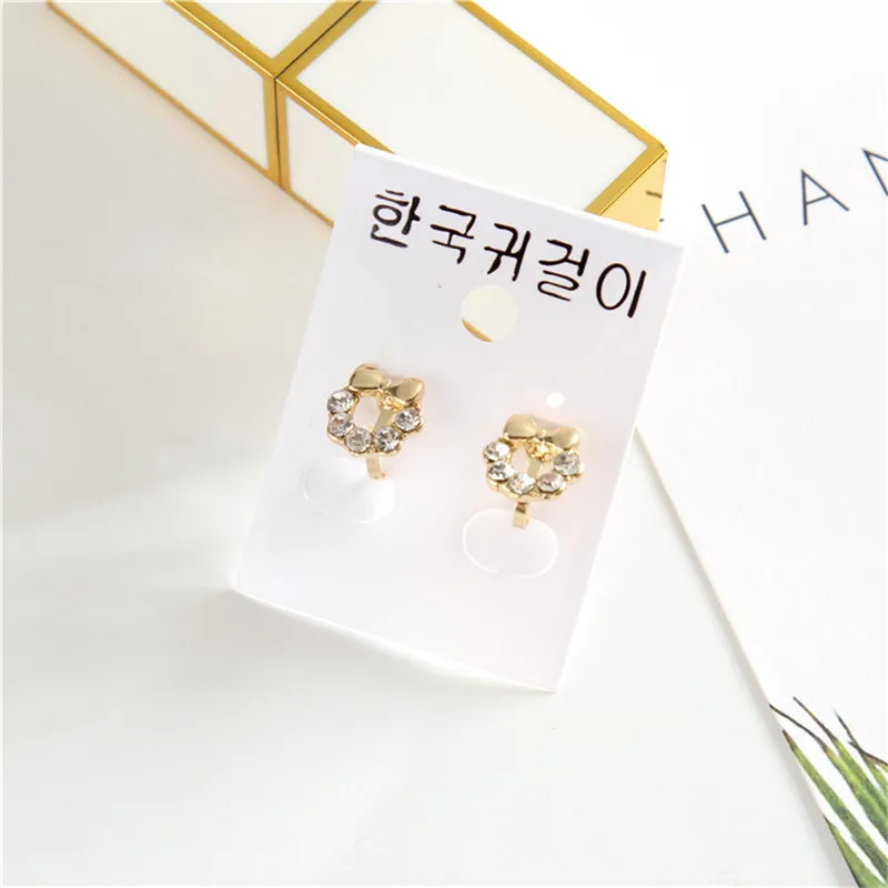 Детские серьги-клипсы со стразами и кристаллами серьги с опаловым жемчугом для