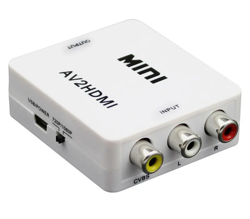 2 шт. RCA к HDMI AV Full HD 1080P AV2HDMI Mini конвертеру сигнала конвертер для ТВ VHS