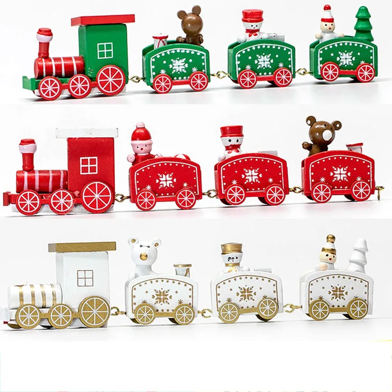 

Деревянные рождественские украшения, Рождественский деревянный поезд, рождественские детские подарки, Рождественское украшение для дома, новогодние подарки