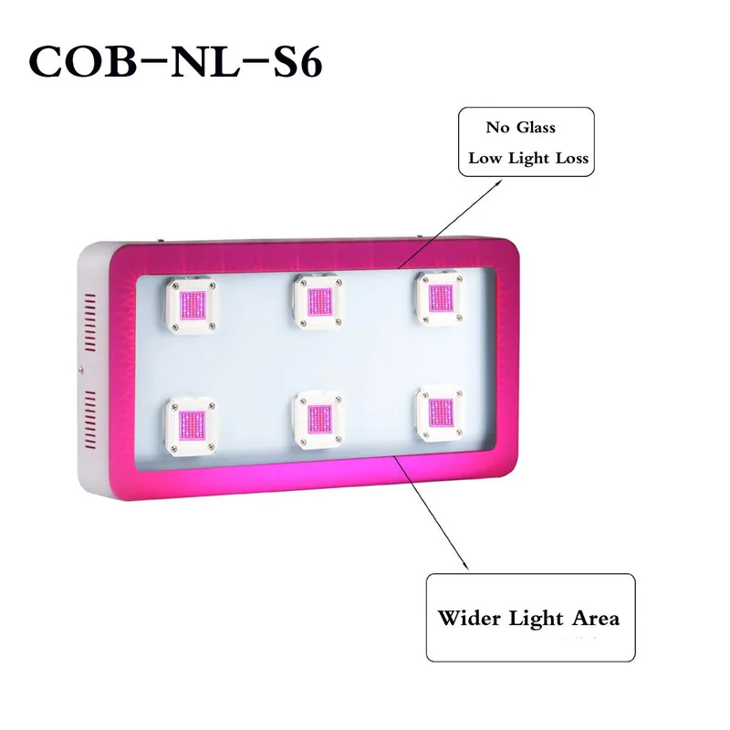 Qkwin S6 COB LED GROW LIGHT 1800W with 6pcs 300W led Full spectrum with dual LENS for high par value