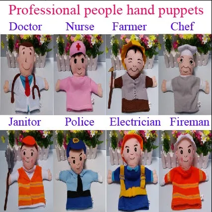 8 разных людей/набор Профессиональная ручная марионетка докторская медсестра