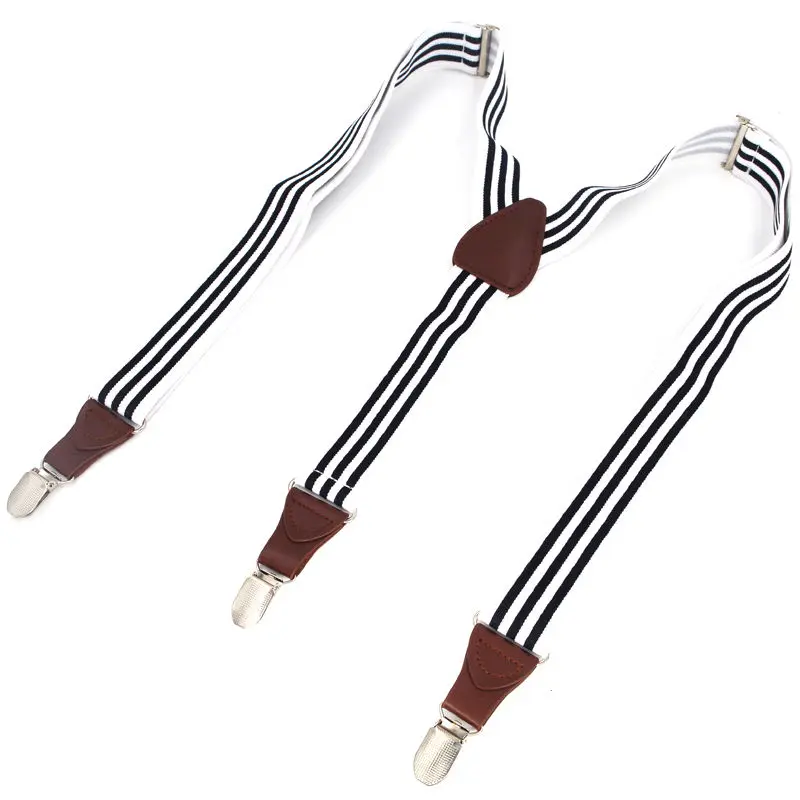 2019 мужские подтяжки в стиле ретро с 3 зажимами кожаные Регулируемый ремень