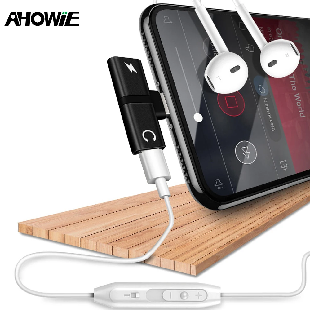 Ahowie 2 в 1 зарядный аудио адаптер для Iphone X XR XS MAS разъем сплиттер зарядное