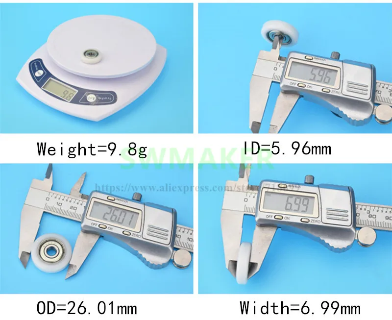 SWMAKER мм F 6*26*7 Тип направляющий рельс шкив профиля плоского подшипника пластиковый