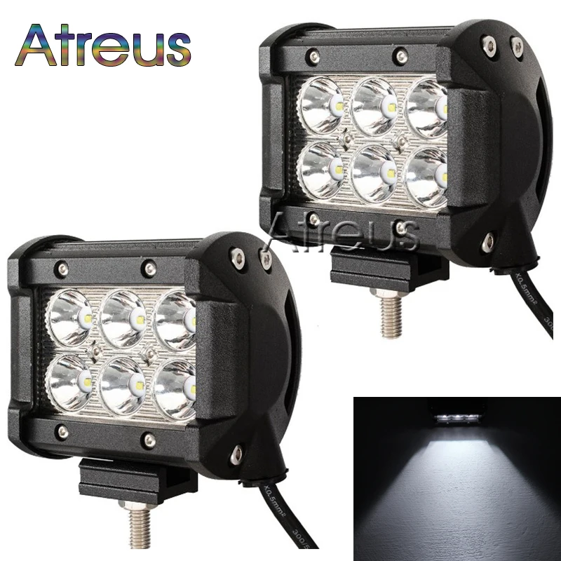 2X 4 дюйма 18 Вт Автомобильный светодиодный рабочий светильник бар 12V 24V LED пятно
