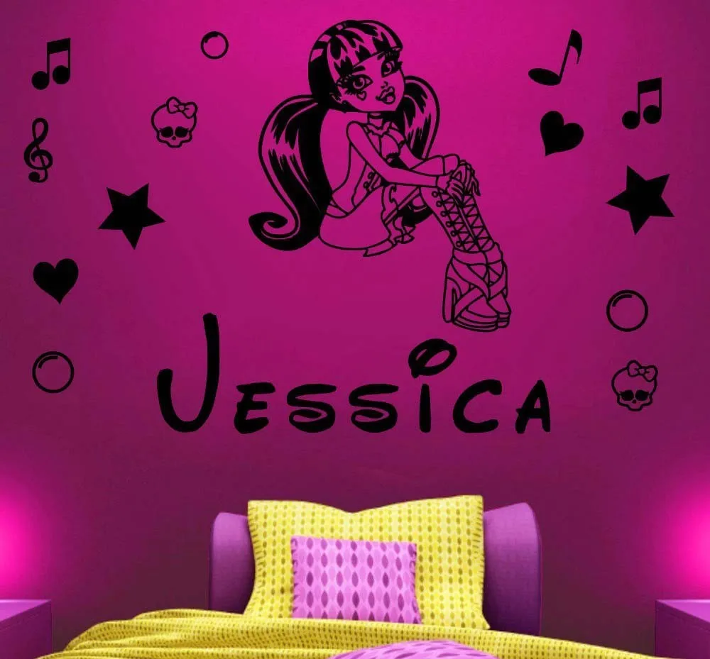 Персонализированные/под заказ виниловые настенные наклейки монстр Хай