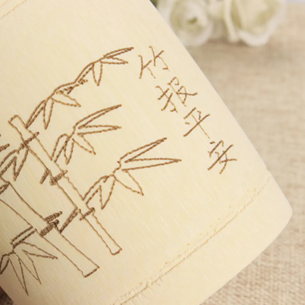 Зеленый натуральный чистый ручной работы из бамбука чашка для воды кольца