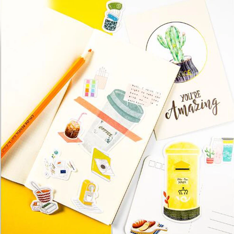 45 шт./кор. руку учетную запись жизни этикетка наклейки Декоративные Канцелярские