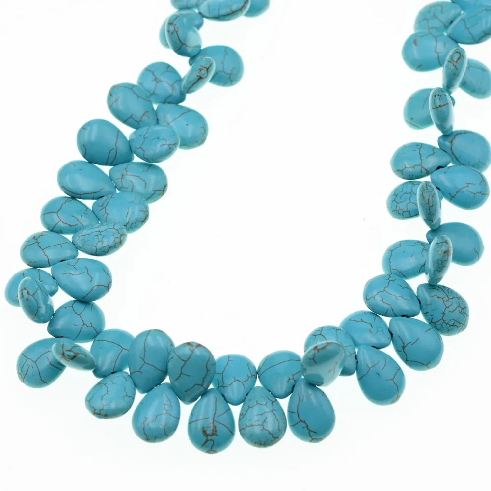 

Fashion Diy Stone 14x20mm Teardrop Blue Turquoises Beads For Jewelry Making