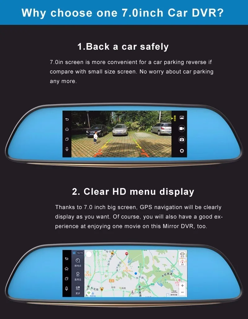 Ecartion 3g " Android автомобильный видеорегистратор зеркало заднего вида gps навигация Bluetooth автомобильная камера парковка двойной объектив FHD 1080P Авто Регистратор