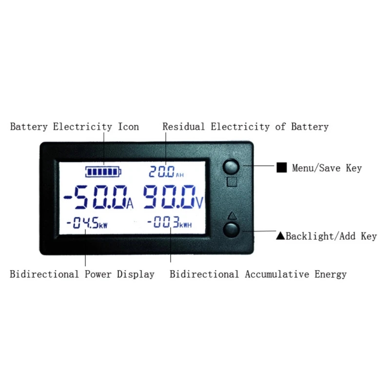 DC 300V 100A 200A 400A цифровой вольтметр Амперметр емкость батареи кулометр мощность