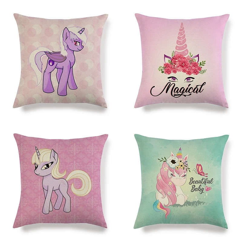 45 см * мультяшный Единорог дизайн лен/хлопок наволочки на диване для дома