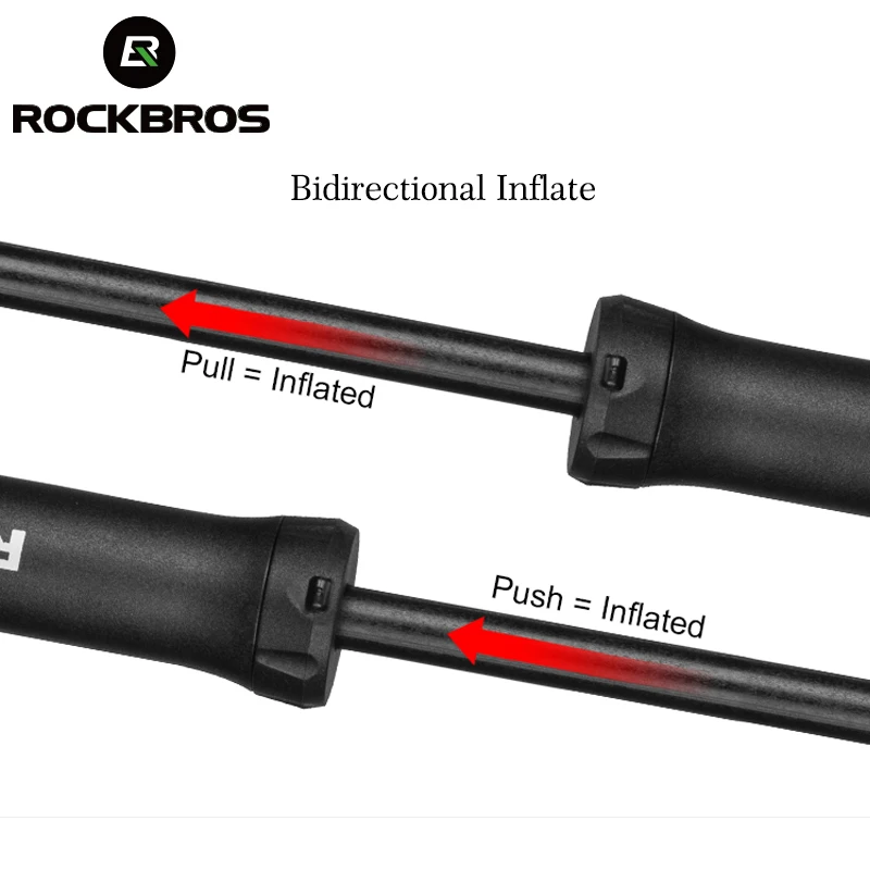 ROCKBROS велосипедный насос Мини Портативный Сверхлегкий двунаправленный 80 Psi