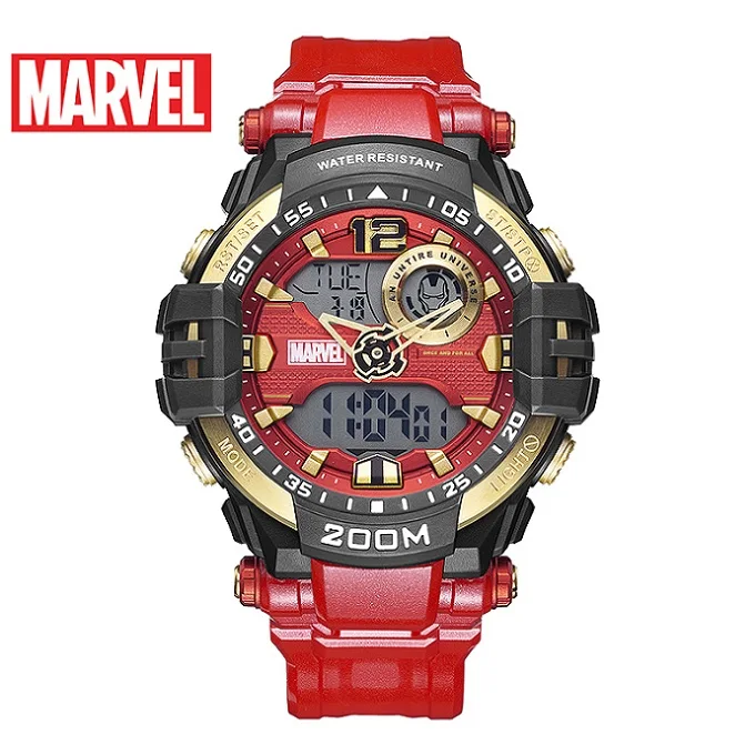 Disney marvel, Железный человек, военные, 200 м, водонепроницаемые наручные часы, двойной дисплей, мужские часы, мужские спортивные часы, мужские часы, шок 9101 - Цвет: BRR