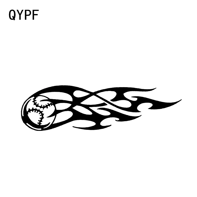 QYPF 15 7*4 5 см уникальный декор в виде пламени и бейсбола стикер для стайлинга