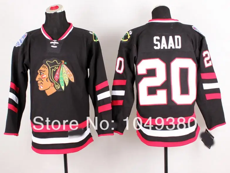 2014 Серия стадионов Джерси Chicago Blackhawks 20 Brandon Saad хоккейная черная дешевая | Спорт и