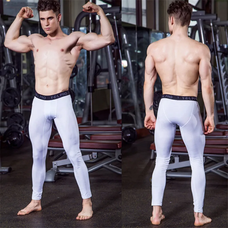 Компрессионные колготки для мужчин тренировочные штаны фитнеса облегающие - Фото №1
