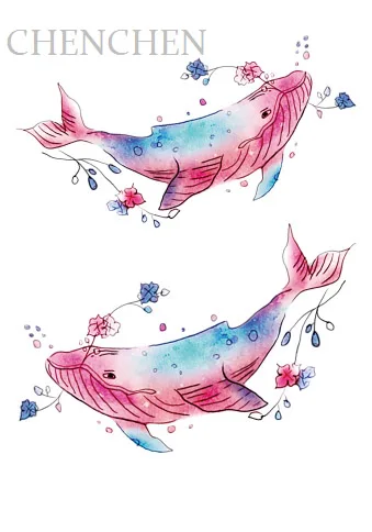 Временные татуировки наклейки для body art плавать Дельфин Роза Ловец снов tatto