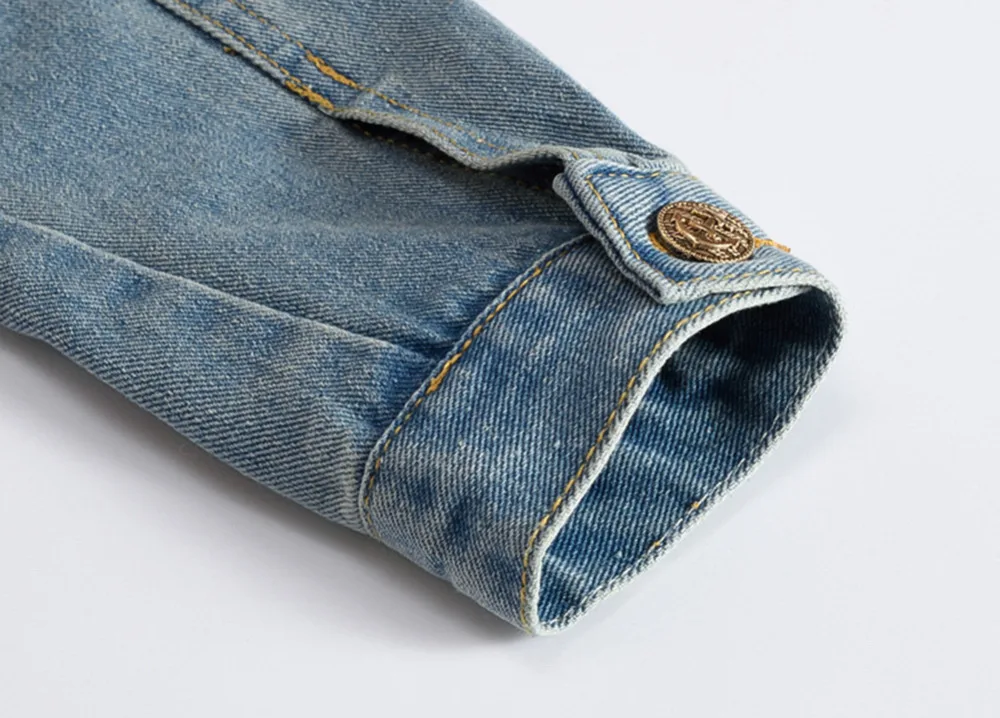 Классическая мужская джинсовая куртка Idopy в стиле ретро винтажная потертая