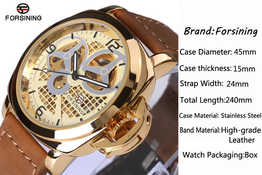 Часы наручные мужские с автоподзаводом брендовые Роскошные Дизайнерские в стиле