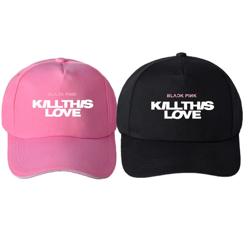 KPOP черно-розовая шляпа новая kill this love козырьки jisoo rose jennie lisa шаровая Кепка язычок кепка мужская повседневная бейсболка оптом