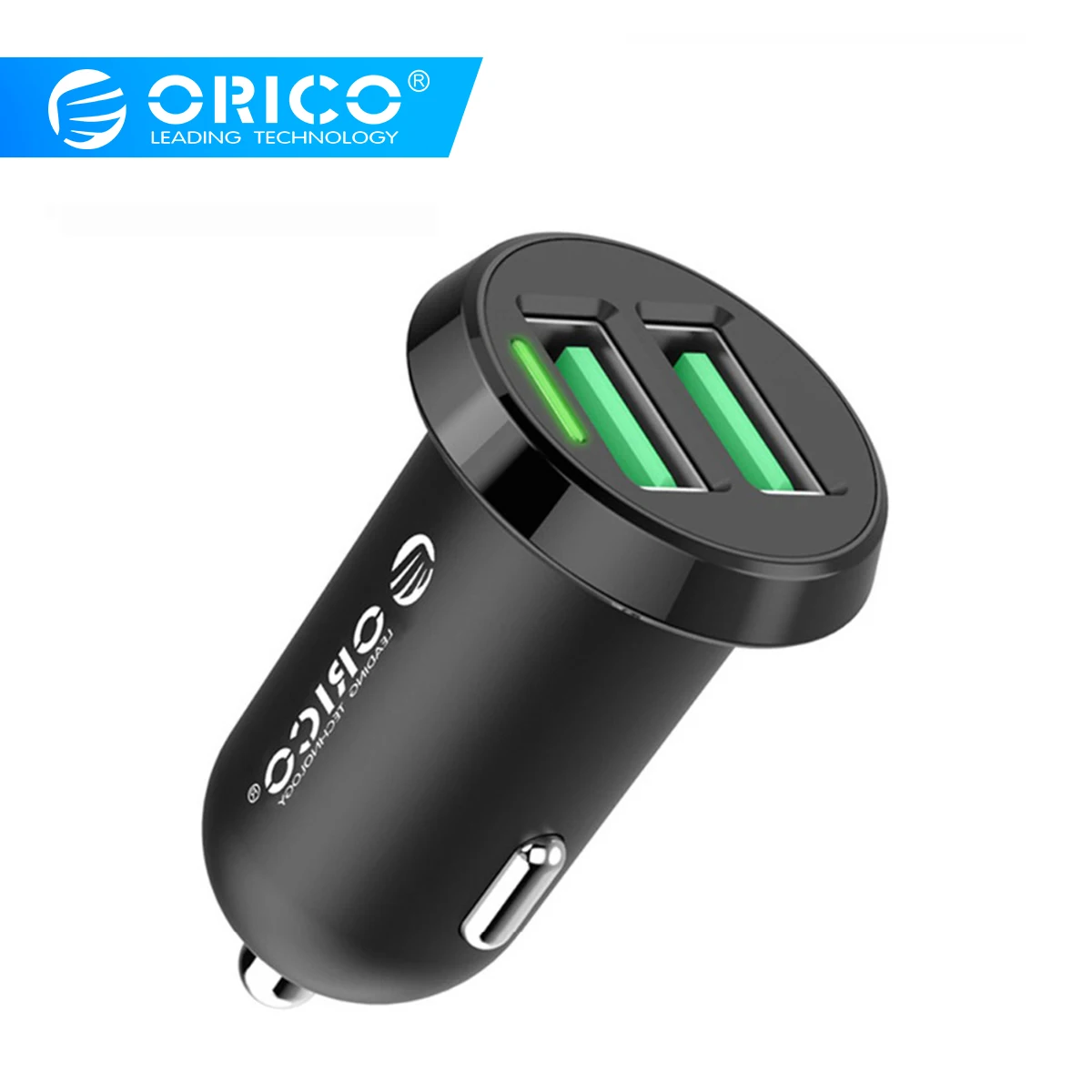 ORICO Dual USB Автомобильное зарядное устройство 2.4A интеллектуальное выходное 17 Вт Зарядное устройство для мобильного телефона прикуриватель DC 12-24 В