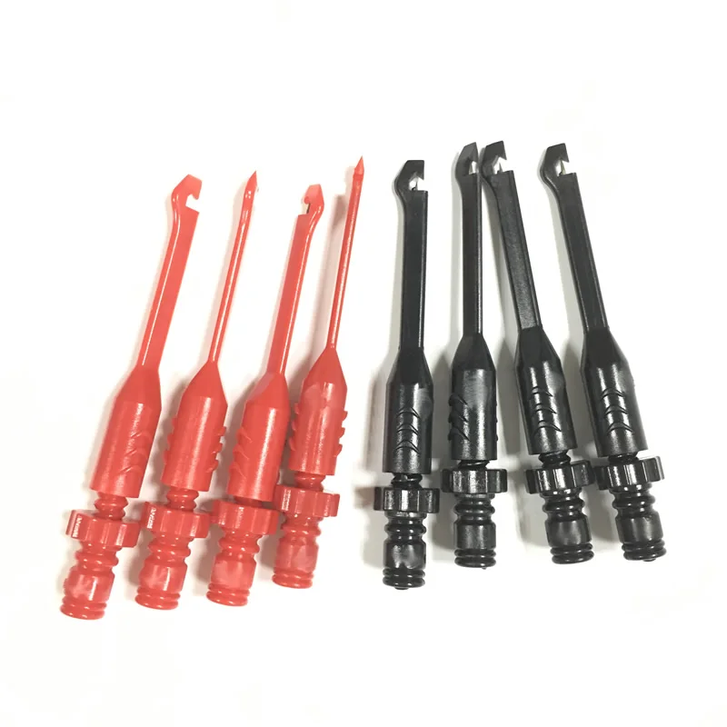 4 black and 4 red 8 шт. пирсинг тест клип с 4 мм банановое сиденье сверхмощный изоляции пирсинг зонд автомобильный тест клип с задней зонд - Цвет: 4 black and 4 red
