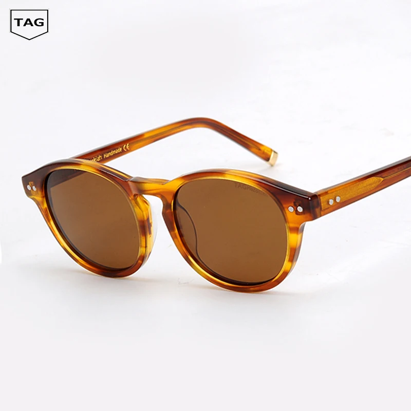 Солнцезащитные очки в стиле ретро для мужчин и женщин круглые поляризационные