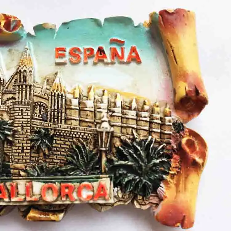 Europe Spain Mallorca ancient palace three-dimensional landscape travel memorabilia magnetic stickers refrigerator sticker | Дом и сад