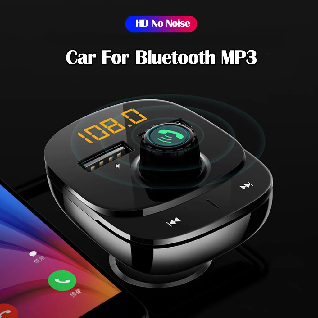Новинка 2019 для BT прикуривателя автомобильный fm передатчик mp3 плеер с двойным USB
