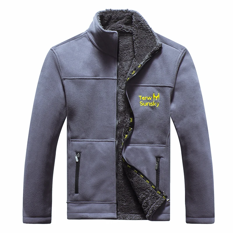 Мужские осень зима на открытом воздухе 2 стороны носить флисовый утепленный