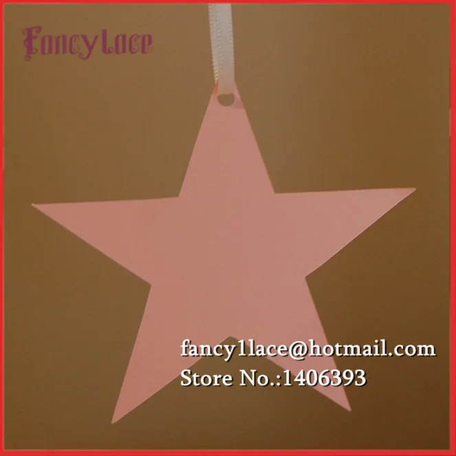 Лазерная резка 50 шт. Рождественская звезда бумажная карта этикетка подарочная Mark