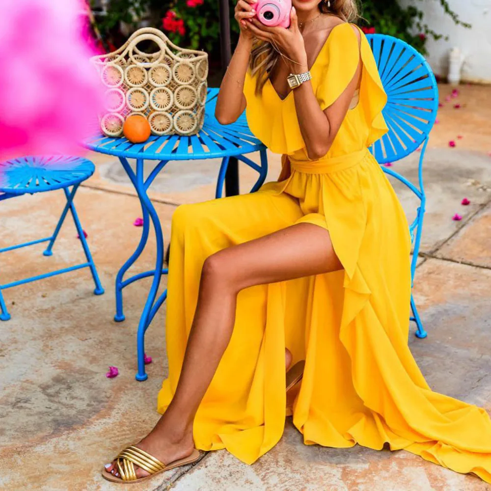 Модное женское сексуальное однотонное Бандаж с v образным вырезом без рукавов