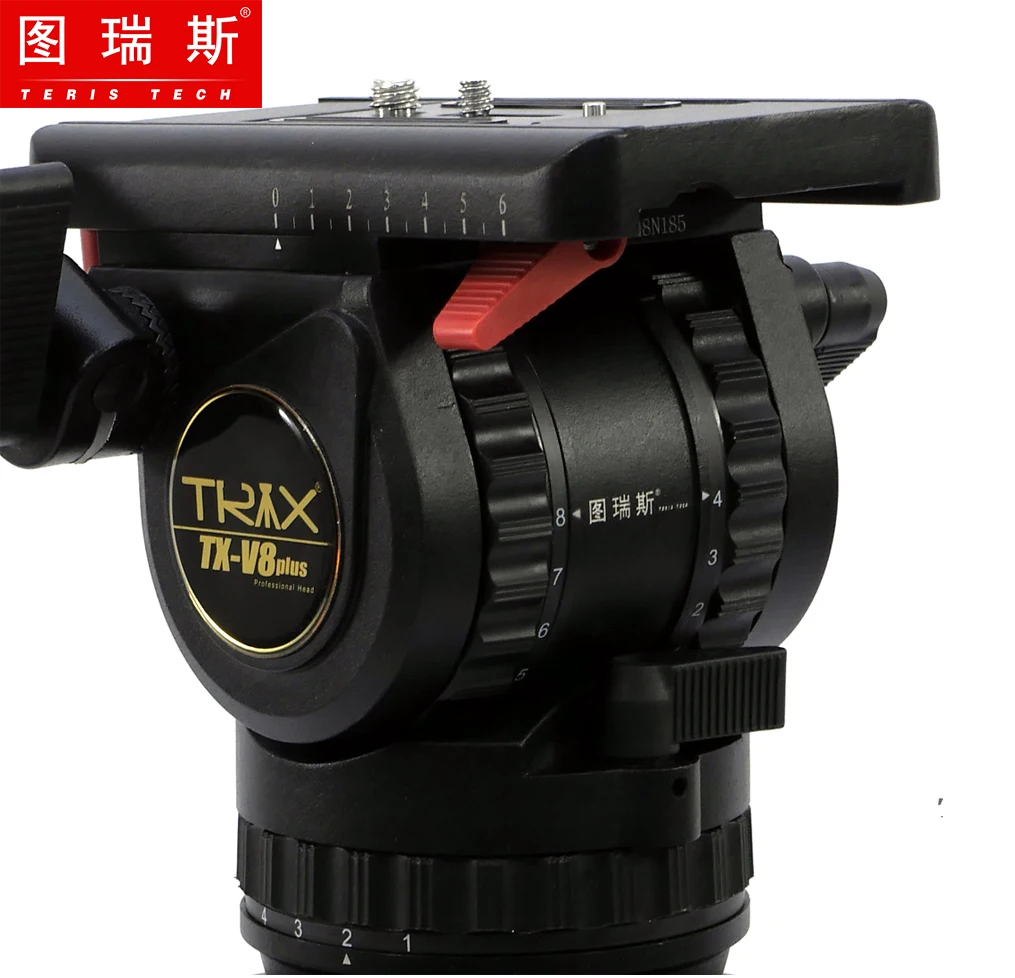 TERIS TX-V8 plus профессиональная головка штатива с 75 мм чашей нагрузка 8 кг для DSLR BMCC C300 пленка видео камеры съемки